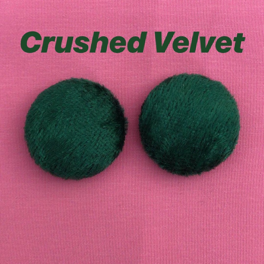 Crushed Velvet Button Earrings